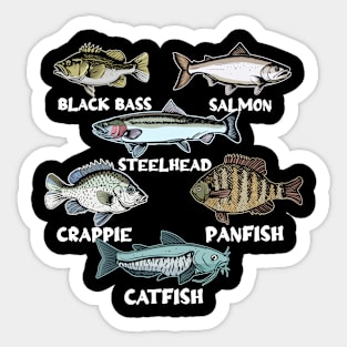 North America Freshwater Fish Species Gift Fishing Sticker